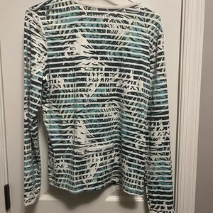 Hang Ten Women's Long Sleeve Rash Guard Shirt L Swim Surf Athleisure UPF +50 Sun